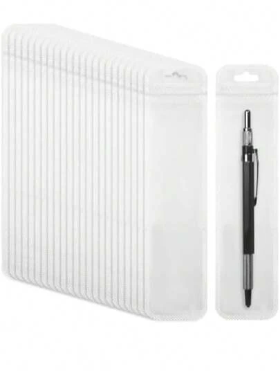 5pcs/10pcs/15pcs/30pcs/50pcs-Sealing Pen Cases - Reusable. They Are Suitable For Storing Pencils, Ballpoint Pens, Jewelry, Keys And Makeup Brushes.,Pencil Case,Pencil Pouch,School Bag,Stationery