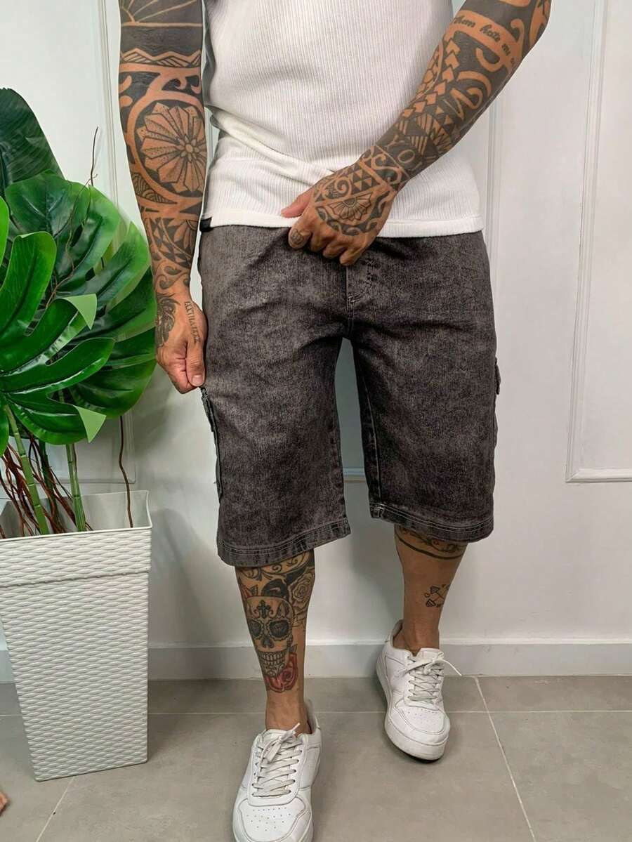 BERMUDA CARGO JEANS - Lavanda - Visão 1