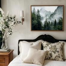 1 幅无框北欧自然风景墙面艺术帆布海报印刷绿色森林山脉摄影画适用于公寓、客厅、卧室、现代家居装饰 - 彩色 - 查看 4