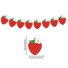 8/15 peças/conjunto, faixa de aniversário de morango, roupa de festa de papel, decoração de aniversário com tema de morango, suprimentos para festas doces, festa de morango, faixa de festa de verão, decoração de parede, decoração universal para feriados, uso multifuncional em ambientes, sem necessidade de eletricidade