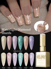XEIJAYI XEJAYI 6-Color 15ml Water Light Crushed Gel Nail Polish Set,UV LED Soaking Nail Gel, Semi-Permanent, DIY Salon Quality Nail Art Gel For Spring And Summer