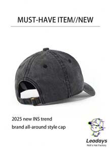 1PC Unisex Daisy Baseball Cap,Curved-Brim Baseball Cap (Dad Hat), With A Vintage Washed Finish And Adjustable Cap Circumference. It Serves As A Sun Hat, Providing Shade. It's Suitable For Outdoor Sports In All Seasons, Can Be Used As A Beach Sun Hat, And Is Great For Daily Wear And Matching. It Also Makes For A Great Gift For Vacations And Trips.