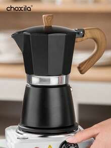 choxila 1pc Moka Pot, Stovetop Espresso Maker, Espresso Coffee Maker, 3/6 Cups Coffee Pot, Aluminium Stovetop Camping Espresso Maker, Coffee Tool For Cappuccino Or Latte Back To School