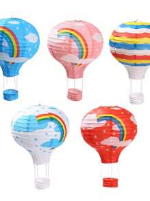 1 Stück, 30cm Papierlaterne Lampenschirm zum Selbermachen, Deckenaufhänger Dekoration für Partys, bunte Heißluftballon Hängedeko für Hochzeiten, Partys und Geburtstage - faltbare Papierlaterne, Weihnachten