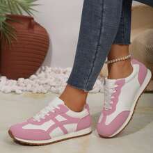 Retro Casual Women Sneakers Lightweight Walking Shoes Outdoor Everyday Comfort - Pink - View 4