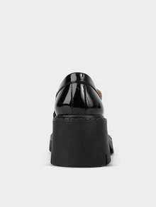 Brantano Mocasín plataforma chunky recubierto brillante - Negro - Ver 3