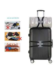 Suitcase Multifunctional Luggage Packing Straps Plus Luggage Tag, Anti-Fall Elastic Elastic Rope, Luggage Bag Fixing Strap, Stylish And Simple Thickened Pu Li Brand Luggage Anti-Lost Lightweight Checked Luggage Tag Solid Color Luggage Tag, Suitcase Reinforcement Strap, Luggage Strap Luggage Strap Suitcase Elastic Strap, Travel Accessories For Traveling Abroad - Multicolor - View 4