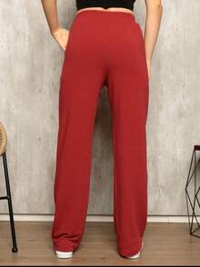 COMFORTABLE PANTS WITH LARGE POCKET - 紅色 - 查看 2