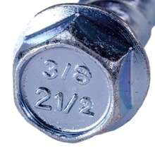 CONFAST LDC383 Tornillo de concreto de zinc plateado de 3/8" x 3" de gran diámetro para anclaje en mampostería, ladrillo o bloque (caja de 25 unidades) - 4" - Ver 4