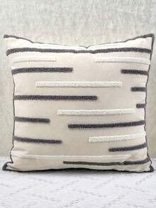 1pc Striped Pattern Tufted Cushion Cover, Simple Throw Pillow Case, Pillow Insert Not Include, For Sofa, Living Room - Multicolor - View 16