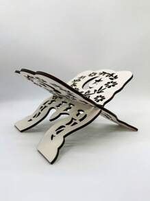 1pc Wooden Reading Book Shelf, Shelf, Book Stand, Book Holder, Decorative Display, Movable Folding Bookshelf, Holiday Gift