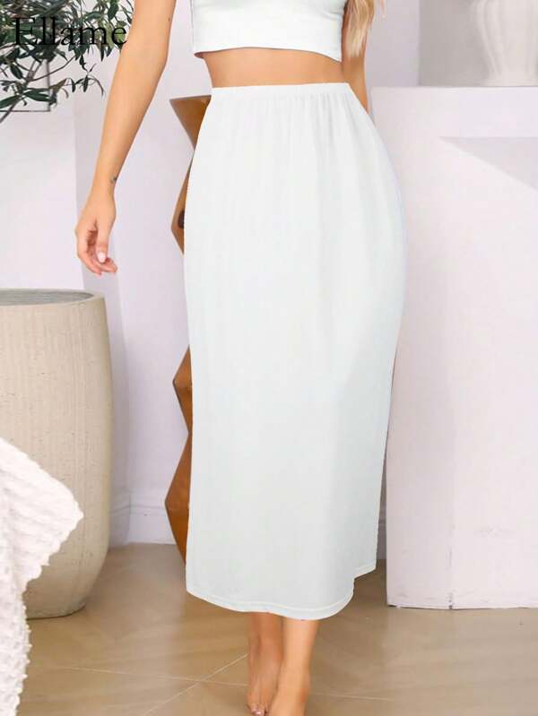 Women's Elegant Slip Skirt, Comfortable Smooth Lining Fabric, Suitable For Skirt Underlayer