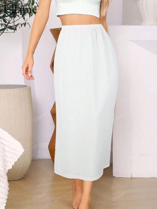 Women's Elegant Slip Skirt, Comfortable Smooth Lining Fabric, Suitable For Skirt Underlayer
