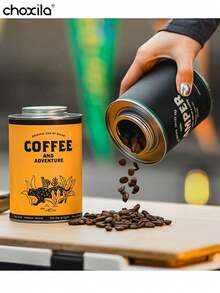 1pc Coffee Beans Sealed Storage Tank Portable Camping Tin Box Extra Large Fresh-Keeping Breathing Tin