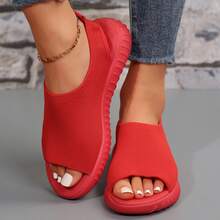Comfortable Fish Mouth Sandals For Women Mesh Upper Lightweight Beach Ready - 紅色 - 查看 6