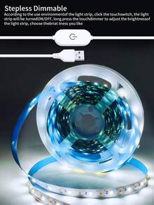 1m/3m/5m Dressing Table Makeup Mirror Light Strip Usb Cabinet Adhesive Embedded Led Light Strip Bathroom Mirror Lighting Flexible Light Strip - White - View 5