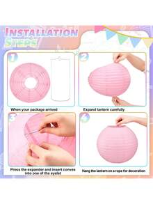 1/3/6 件马卡龙色纸灯笼婚礼装饰套装，适用于乡村婚礼、新娘送礼会、生日、毕业派对、吊灯罩、夏季道具、周年纪念、婚礼、情人节、庭院装饰 - 馬卡龍套裝 - 查看 6