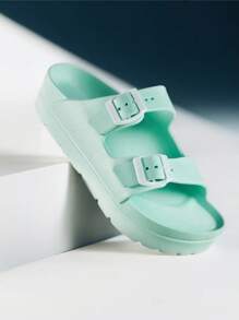 Sandalias con plataforma y doble correa para mujer, transpirables