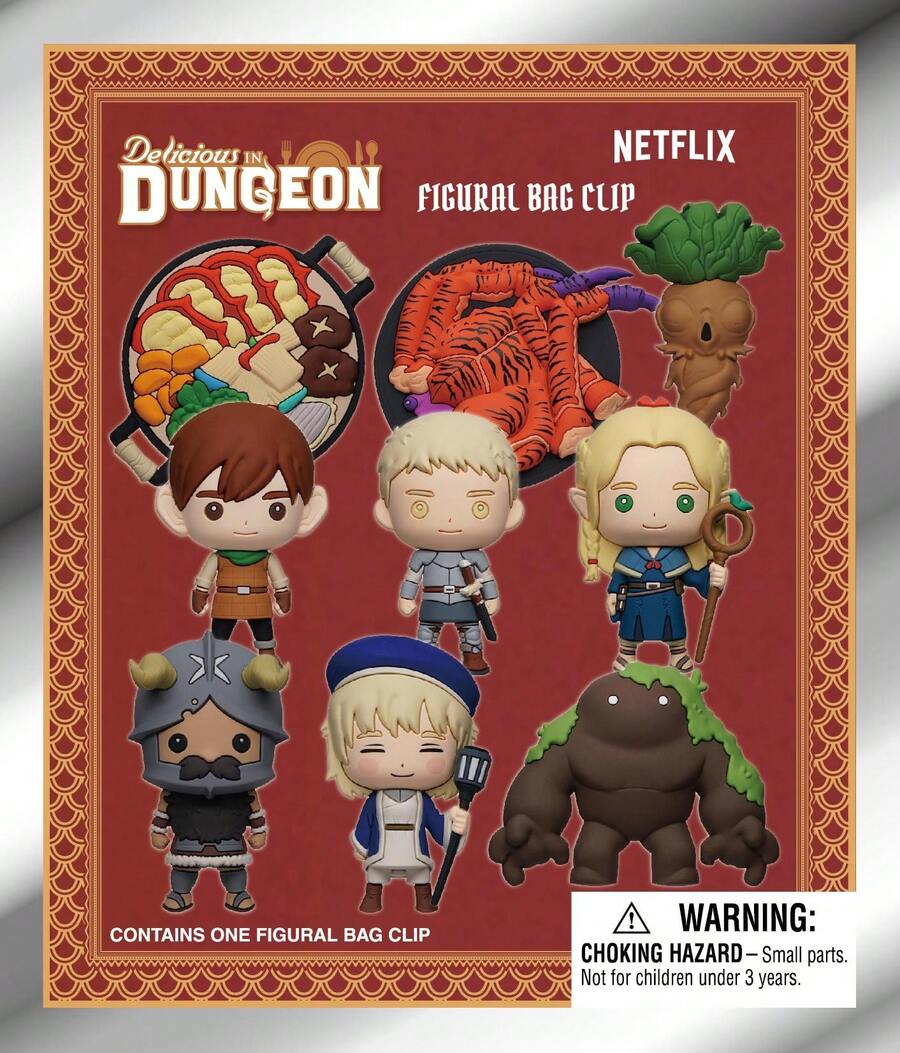 1PC Netflix Officially Licensed Delicious In Dungeon Series Blind Bag Cute Cartoon Laios Golem Mystery Blind Box Random Keychain Figures Bag Clip Backpack Charm Key Pendant Decoration Anime Peripheral Collectibles Birthday Party Gifts Supplies - Multicolor - View 1