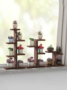 1 Peça Prateleira de Madeira Flutuante para Janela/Sacada Multiníveis para Plantas Suculentas, Estante Decorativa de Armazenamento para Decoração de Mesa da Sala de Estar Interna e Decoração Externa