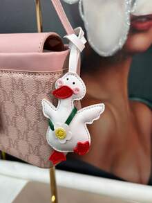 Dedoo INS热门腊肠犬巧克力小众个性化棒球钥匙扣吊坠编织挂绳配饰“我爱我的男朋友” - 白色 - 查看 6