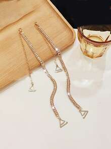 1 Par Halterneck de Sutiã Fashion de Alta Qualidade Decorativas com Strass, Alças Invisíveis e Antiderrapantes para Mulheres