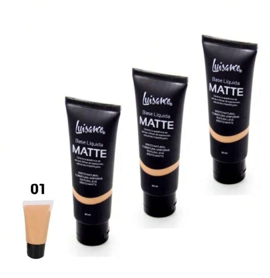 Kit C/3 Matte Liquid Foundation Luisance L5001 5 Colors - 3 Uni 01 Creates a Natural, Even Appearance - View 1