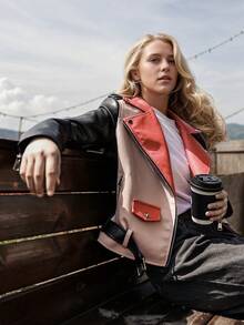 Women's Vintage PU Leather Jacket For Fall And Winter With Belt Leather Women's Jacket