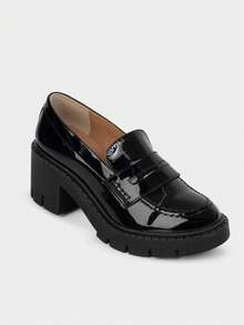 Brantano Mocasín plataforma chunky recubierto brillante - Negro - Ver 2