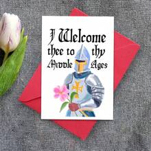 Welcome To Medieval Birthday Cards, Senior Birthday Cards, 40th Birthday Cards, Medieval Knight Birthday Cards, Renaissance Birthday Cards, Birthday Party Cards, Funny Cards, Cute Cards