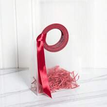 10 Stück PVC Geschenktüten mit zerfetztem Papier und Schleifen, klare PP-Tragetasche, Hochzeits-DIY-Zubehör, Festival-Souvenirs, Party-Geschenke, Schmuckverpackung, Tragetasche, Geburtstagsfest-Süßigkeitentüten, Sommer-Geschenke, Schul-Rückkehr-Schul-Utensilien, Raumdekoration