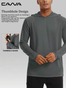 Cavva 男士夏季UPF 50+防晒长袖衬衫速干轻便透气柔软户外徒步跑步 - 深灰色 - 查看 2