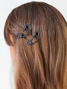 哥特暗黑闪亮蝙蝠翅膀发夹批发 - 合金材质,朋克风格,带亮片,完美适用于万圣节和日常佩戴,是送给女性的理想礼物,日常黑色发饰 | 万圣节主题(黑/红/橙/银/紫)发夹、发爪、发卡、发夹、发卡、学习用品、新年、发饰 - 彩色 - 查看 5