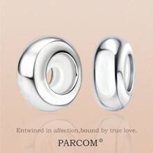 PARCOM 1 pieza Juego de joyas con cuentas espaciadoras de diseño simple plateadas en plata y de silicona, adecuadas para pulseras y collares, pueden ser un regalo perfecto de cumpleaños, festival o decoración de pulseras