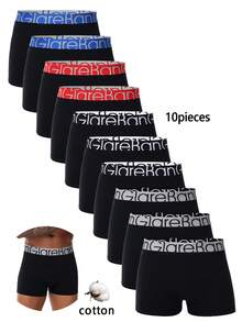 10pieces Pack Cotton Men Boxer Shorts Male Panties Underwear Brand And Underwear For Homme Luxury Set Box Briefs Kit - 粉色 - 查看 1
