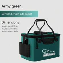 1个便携式可折叠EVA钓鱼桶，可折叠钓鱼桶，活鱼盒，露营水容器，渔具收纳袋，多功能折叠钓鱼桶（不含气泵）