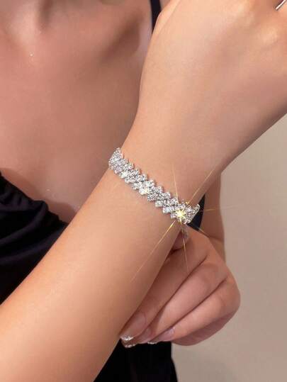 1 pièce Superbe bracelet de cristal et strass pour femmes