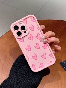 Full Screen Heart Pattern Protective Phone Case + Charger Cable Organizer Kit Compatible With Apple Phones Waterproof Shockproof Anti-Fall Scratch Resistant