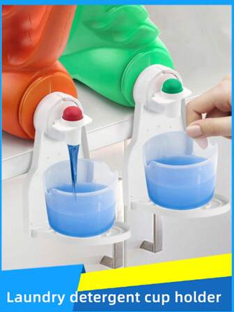2pcs/1pc New Laundry Cleaning Agent Holder Rack To Prevent Spill And Drip, Foldable Cup Holder For Bathroom & Kitchen, Sturdy Summer Assembled Rack