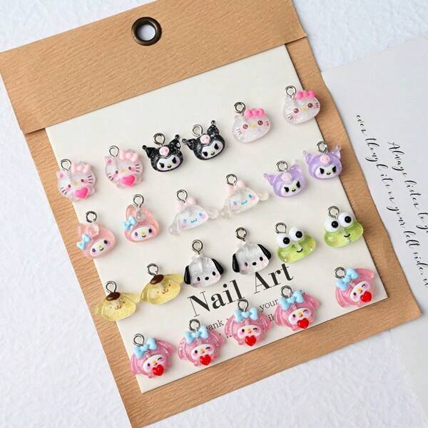Sanrio Sanrio 35/50pcs Jewelry Pendants: Cute Hello Kitty And Kuromi Resin Pendants For DIY Jewelry - Bracelets, Keychains, Necklaces Car Accessories Bag Charm
