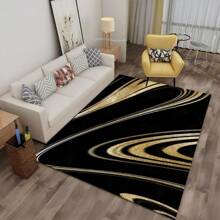 7x5ft/84x60in Marble Rug, Black Gold Rug, Area Rug, Decorative Rug, Rugs For Living Room, Gift Rug, Non Slip Rug, Home Decor Carpet, Gift For Her