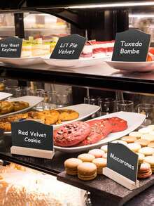 10pcs Wooden Mini Chalkboard Signboards With Stand, Place Cards, Small Chalkboards Blackboard For Weddings, Birthday Parties, Table Numbers, Food Labels, Message Board Signs And Event Decorations,Christmas - Black - View 4