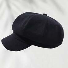 时尚纯色羊毛报童帽，秋冬英伦复古八角艺术家贝雷帽，百搭