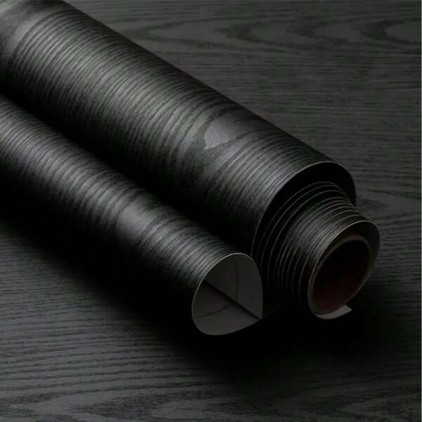 Artisan-Crafted Black Wood Grain Wallpaper - Peel & Stick Waterproof, 3D Textured & Fire-Resistant For Industrial Chic & Scandinavian Interiors [FSC-Certified & ] Room Decor Home Decor Wall Decor Bathroom Bathroom Decor Wall Paper Wallpapers Kitchen