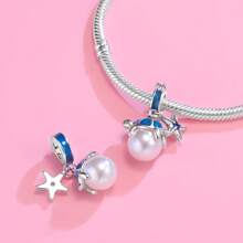 Silver Plated Charm Turtle Crab Small Fish Gear Ocean Series Charm Bead Is Suitable For Diy Female Bracelet Pendants