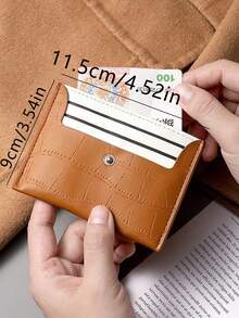 Slim Large Capacity Small Card Holder, Multi-Functional Card Slots Wallet, Women's Delicate Leather PU Card Case - Multicolor - View 5