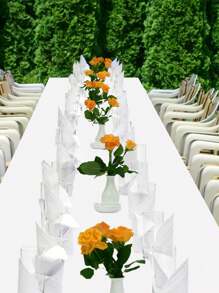 1pc Premium Disposable Plastic Tablecloth (137x274cm) - Waterproof Rectangle Party Table Cover For Wedding, Birthday, Holiday Decorations - Wrinkle & Spill-Resistant, Decorative Easy Cleanup