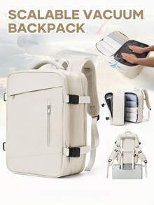 真空旅行背包，男女皆宜，Airback 个人物品随身背包，飞行批准的个人物品旅行，男士，笔记本电脑防水工作压缩袋，休闲背包，必备干湿分离袋，比普通背包多一个压缩空气袋 - 40*20*25 - 查看 19