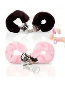 Multi-Colored Women's And Men's Costume Props Fake Handcuffs And Keys, Suitable For Halloween Party Pranks, Cosplay Character Props