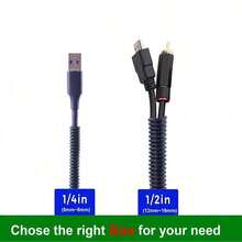 Split Wire Loom Tubing Electrical Wire Conduit, Cord Protectors From Pets No Chew, Puppy Cat Proof Cable Cord Covers, 1/4 Inch 1/2 Inch Flexible Tubing Wire Cover For Automotive Computer USB Cable Power Cord Audio Video Cable Cable Protector, Charger Protector - Black - View 3